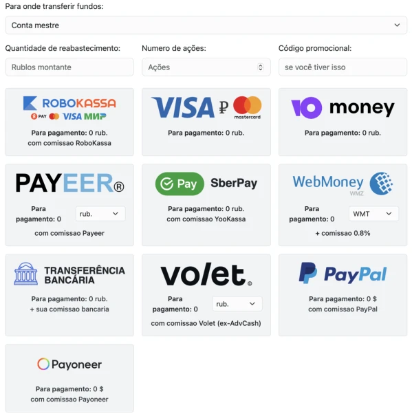 Formas de pagamento - 1