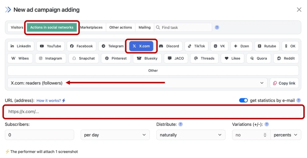 X.com: boosting subscribers - 2