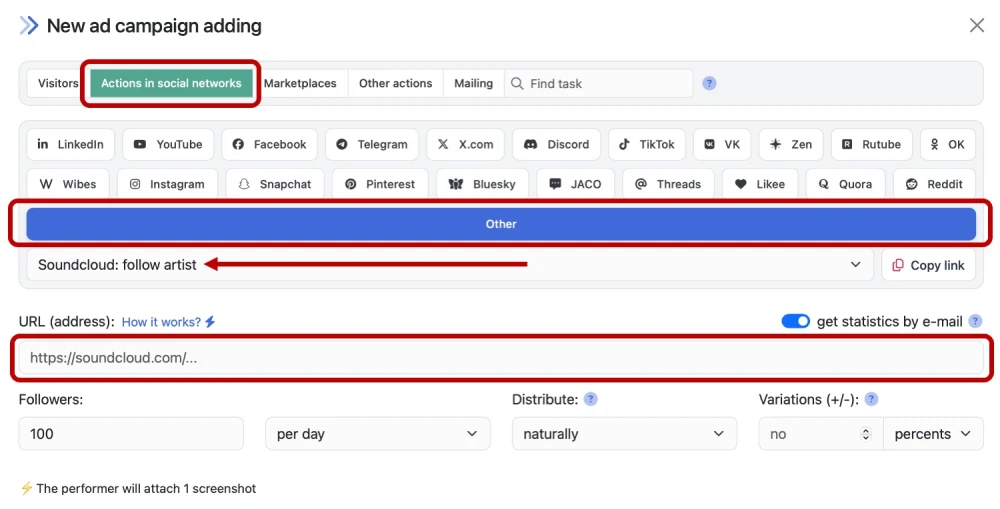 Soundcloud: boosting subscribers - 2