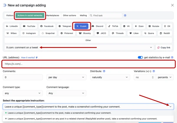 X.com: comments boosting - 2