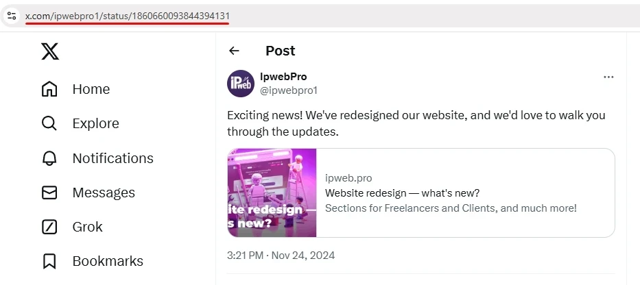 X.com: view post/profile - 1