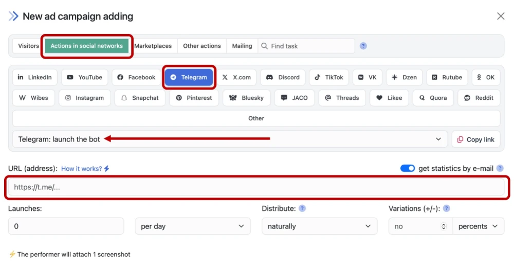 Telegram: launch the bot - 2