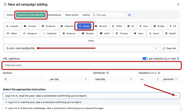 X.com: view post/profile - 2