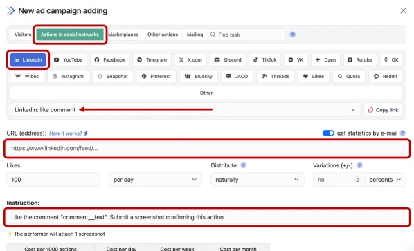 LinkedIn: boosting likes on comments - 2