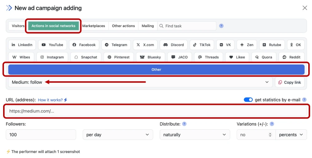 Medium: boosting subscribers - 2