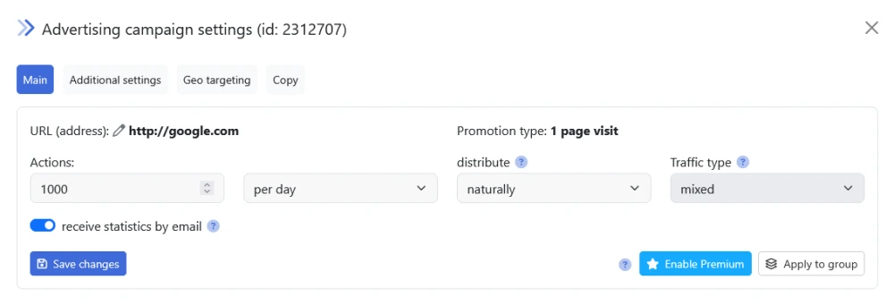 How to change ad campaign settings - 2